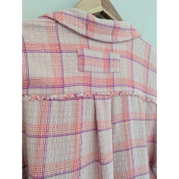 Free People We The Free Running Wild Plaid Wrap Top Size M - Picture 8 of 10